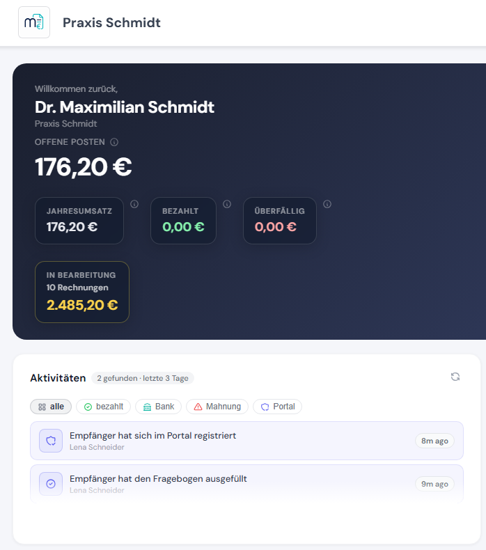 Medinvoice Dashboard